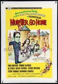 1a0146 MUNSTER GO HOME linen 1sh 1966 Fred Gwynne, Yvonne De Carlo, Al Lewis, Butch Patrick, Watson