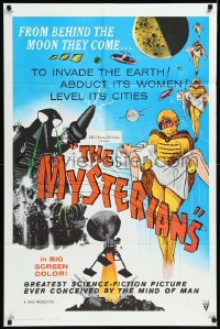 1a1302 MYSTERIANS 1sh 1959 they're abducting Earth's women & leveling its cities, RKO printing!