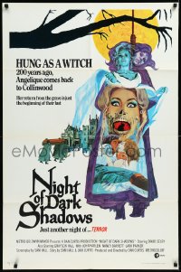 1a1306 NIGHT OF DARK SHADOWS int'l 1sh 1971 freaky art of the woman hung as a witch 200 years ago!