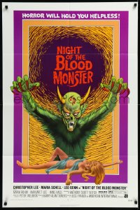 1a1307 NIGHT OF THE BLOOD MONSTER 1sh 1972 Jess Franco, art of wacky beast & half-dressed sexy girl!