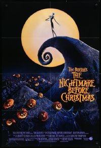 1a1310 NIGHTMARE BEFORE CHRISTMAS DS 1sh 1993 Tim Burton, Disney, great Halloween horror image!