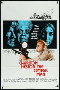 1a1318 OMEGA MAN 1sh 1971 Charlton Heston is the last man alive & he's not alone, I Am Legend!