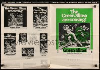 1a0630 GREEN SLIME pressbook 1969 Kinji Fukasaku cheesy sci-fi, includes full-color herald!