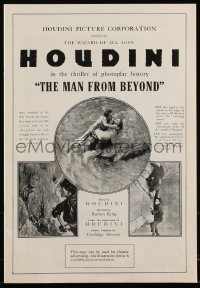 1a0218 MAN FROM BEYOND REPRO pressbook 1978 many wonderful images of escape artist Harry Houdini!