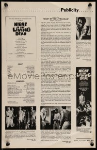 1a0648 NIGHT OF THE LIVING DEAD 2pg pressbook 1968 George Romero classic, they lust for human flesh!