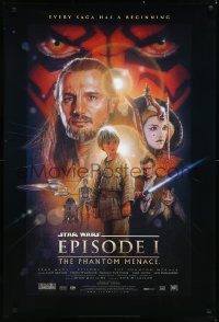 1a2586 PHANTOM MENACE style B DS 1sh 1999 George Lucas, Star Wars Episode I, Drew Struzan art!