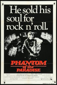 1a1322 PHANTOM OF THE PARADISE style B 1sh 1974 Brian De Palma, he sold his soul for rock & roll!