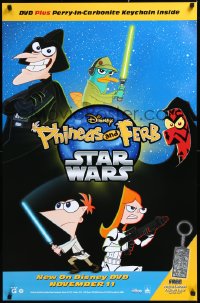 1a2339 PHINEAS & FERB: STAR WARS 26x40 video poster 2014 Walt Disney, lightsaber!