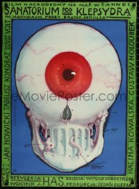 1a2396 HOURGLASS SANATORIUM Polish 23x31 1973 great one eye skull art by Starowieyski!