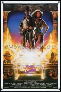 1a2602 RAIDERS OF THE LOST ARK style A Kilian 1sh R1991 great Richard Amsel art of adventurer Harrison Ford!