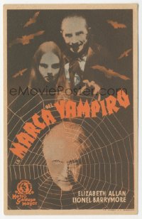 1a1407 MARK OF THE VAMPIRE Spanish herald 1936 Bela Lugosi, Carroll Borland, Atwill, ultra rare!