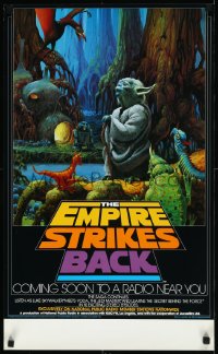 1a2349 EMPIRE STRIKES BACK radio poster 1982 cool different art of Yoda by Ralph McQuarrie!