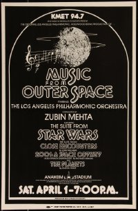 1a0201 MUSIC FROM OUTER SPACE 14x22 music poster 1978 wild space planet art with notes, ultra-rare!