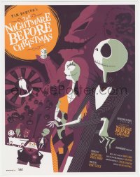 1a0452 NIGHTMARE BEFORE CHRISTMAS signed 11x14 art print R2008 by artist Tom Whalen, Jack & Sally!