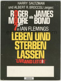 1a0481 LIVE & LET DIE 2-sided 10x13 Swiss poster 1973 Roger Moore as Ian Fleming's James Bond 007!