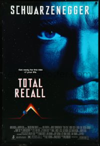 1a2678 TOTAL RECALL 1sh 1990 Paul Verhoeven directed, huge close-up of Arnold Schwarzenegger!