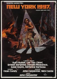 1a1909 ESCAPE FROM NEW YORK Yugoslavian 20x28 1981 John Carpenter, different art of Kurt Russell!