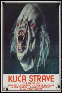 1a1912 FUNHOUSE Yugoslavian 18x27 1981 Tobe Hooper, wild different carnival clown horror image!