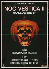 1a1913 HALLOWEEN II Yugoslavian 17x24 1983 jack-o-lantern skull, more of the night HE came home!