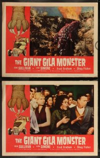 1a0934 GIANT GILA MONSTER 8 LCs 1959 Only Hell Could Breed Such An Enormous Beast, complete set!