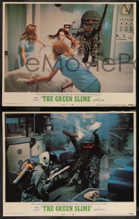 1a0937 GREEN SLIME 8 LCs 1969 classic cheesy sci-fi movie, complete set with great monster images!