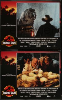 1a0950 JURASSIC PARK 8 LCs 1993 Spielberg, Sam Neill, Laura Dern, Jeff Goldblum, Richard Attenborough