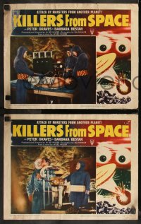 1a1006 KILLERS FROM SPACE 7 LCs 1954 great images of wacky bulb-eyed aliens & Peter Graves!