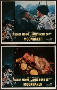 1a0964 MOONRAKER 8 LCs 1979 Roger Moore as James Bond, Lois Chiles, Kiel, Lonsdale, complete set!