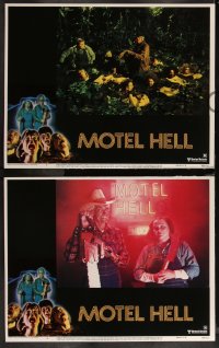 1a0965 MOTEL HELL 8 LCs 1980 creepy Rory Calhoun & Nancy Parsons, Kevin Connor horror black comedy!