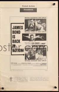 1a0215 GOLDFINGER pressbook 1964 wonderful images of Sean Connery as James Bond 007!