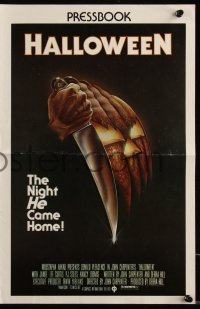 1a0631 HALLOWEEN pressbook 1978 John Carpenter classic, great Bob Gleason jack-o-lantern art, rare!