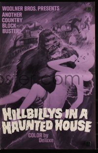 1a0633 HILLBILLYS IN A HAUNTED HOUSE pressbook 1967 country music, art of wacky ape & sexy girl!