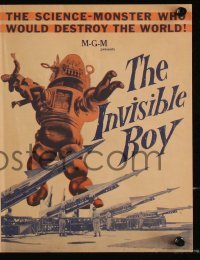 1a0635 INVISIBLE BOY pressbook 1957 Robby the Robot would destroy the world, includes a herald!