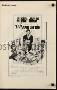 1a0643 LIVE & LET DIE pressbook 1973 Roger Moore as James Bond, art by Robert McGinnis!