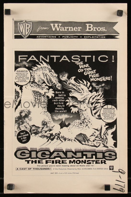 EMoviePoster.com Image For: 1a0629 GIGANTIS THE FIRE MONSTER Pressbook ...