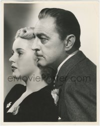 1b0659 GREAT PROFILE deluxe 11x14 still 1940 profile portrait of John Barrymore & Mary Beth Hughes!