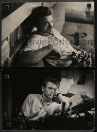 1b0760 JAMES DEAN 2 9x12.75 stills 1950s c/u with camera & hand on face, including one by Roy Schatt!