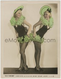 1b0675 KING OF BURLESQUE color deluxe 11x14 still 1935 two sexy showgirls in skimpy outfits!