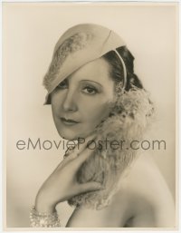 1b0677 LIL DAGOVER deluxe 11x14.25 still 1930s Warner Bros. portrait wearing feathers by Elmer Fryer!