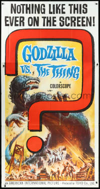 1b0464 GODZILLA VS. THE THING 3sh 1964 cool Brown monster art, nothing like this ever on the screen!