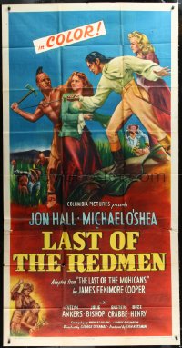 1b0474 LAST OF THE REDMEN 3sh 1947 Jon Hall, Evelyn Ankers, adapted from The Last of the Mohicans!