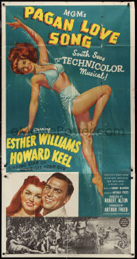 1b0482 PAGAN LOVE SONG 3sh 1950 full-length art of sexiest Esther Williams swimming underwater!