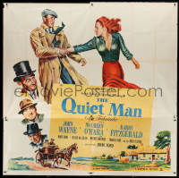 1b0221 QUIET MAN 6sh 1951 great art of John Wayne & sexy Maureen O'Hara, John Ford classic!