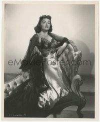 1b2240 DONNA REED 8.25x10 still 1956 on chair in sexy negligee the same as Rita Hayworth wore!