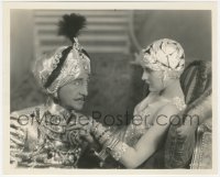 1b2287 HIS TIGER LADY 8.25x10 still 1928 c/u of Adolphe Menjou w/ turban & Evelyn Brent by Richee!