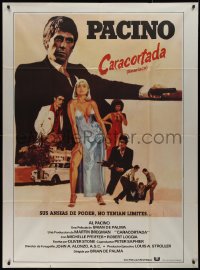 1b0283 SCARFACE Argentinean 43x58 1983 Al Pacino as Tony Montana, Michelle Pfeiffer, De Palma, Stone