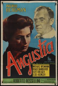 1b0302 FEAR Argentinean 1954 close up of Ingrid Bergman in Roberto Rossellini's La Paura!