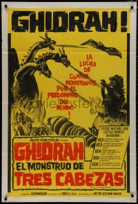 1b0307 GHIDRAH THE THREE HEADED MONSTER Argentinean 1967 he battles Godzilla, Mothra & Rodan!