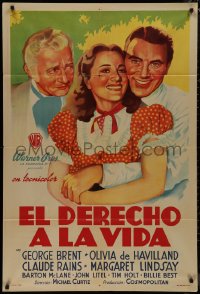 1b0309 GOLD IS WHERE YOU FIND IT Argentinean 1938 George Brent, Olivia de Havilland & Rains, rare!