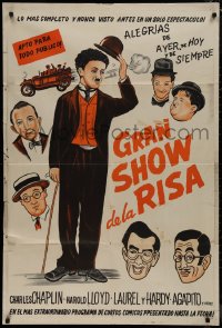 1b0310 GRAN SHOW DE LA RISA Argentinean 1950s art of Charlie Chaplin, Laurel & Hardy & Lloyd!